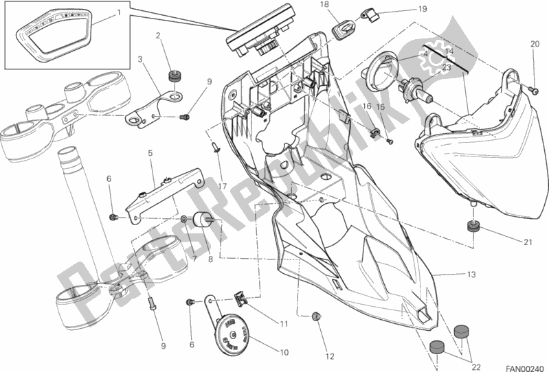 All parts for the Fanale Anteriore E Cruscotto of the Ducati Hypermotard Hyperstrada USA 821 2013